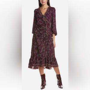 Max Studio NWT Boho Cinched Front Midi Dress